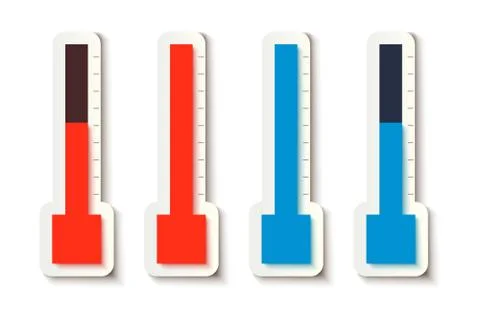 Thermometer set on white Stock-Illustration