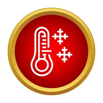 Thermometer showing cold temperature with falling snowflakes 스톡 일러스트