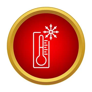 Thermometer showing cold temperature with snowflake icon 스톡 일러스트