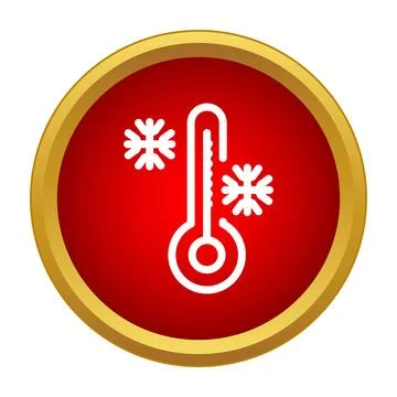 Thermometer showing cold temperature with snowflakes icon 스톡 일러스트