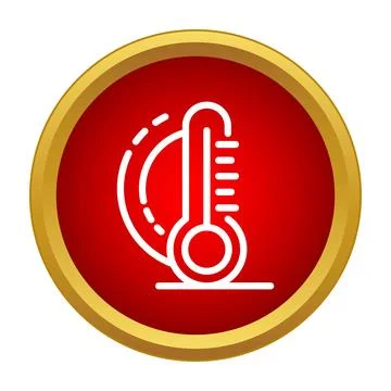 Thermometer showing high temperature for global warming icon Illustrazione stock
