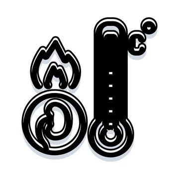 Thermometer showing high temperature indicating heat and warming Stock Illustration