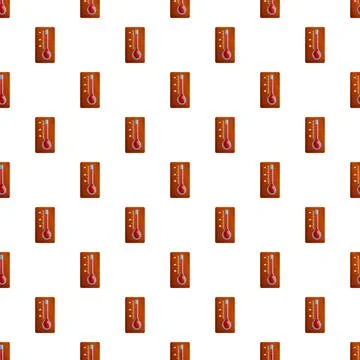 Thermometer showing high temperature seamless pattern Stock Illustration