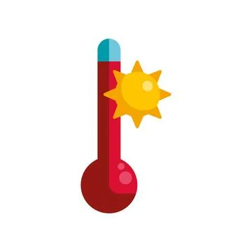 Thermometer showing high temperature from sun heat Stock Illustration
