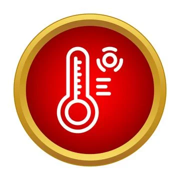 Thermometer showing hot temperature and climate change icon Stock Illustration