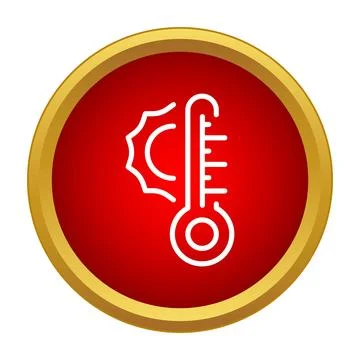 Thermometer showing hot temperature and sun icon Illustrazione stock