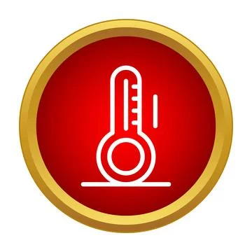 Thermometer showing hot temperature measuring level icon Stock Illustration