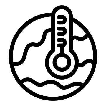 Thermometer showing increasing temperature on planet earth icon Stock Illustration