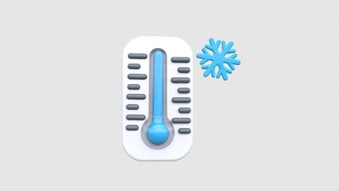Thermometer showing a low temperature alongside a snowflake, indicating col.. Stock Footage 304520292