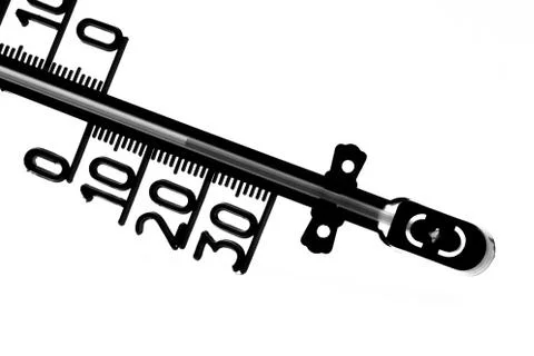 Thermometer showing low temperature Stock Photos