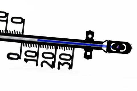 Thermometer showing low temperature Stock Photos