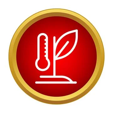 Thermometer showing rising temperature next to a growing plant Illustrazione stock