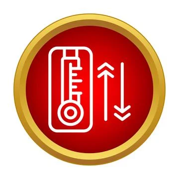 Thermometer showing temperature change with up down arrows Stock Illustration