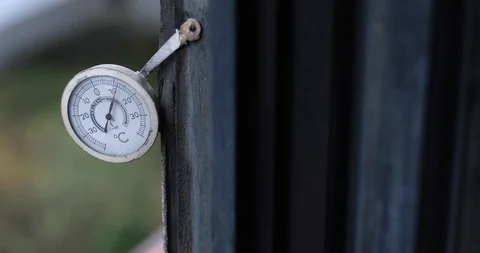 Thermometer showing the temperature Stock Footage 100185154