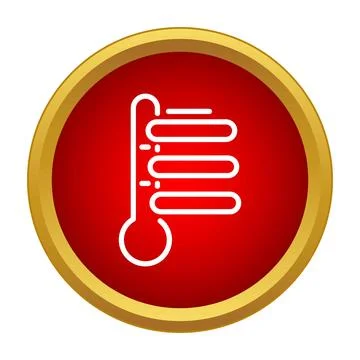 Thermometer showing temperature measuring scale in red circle Stock Illustration