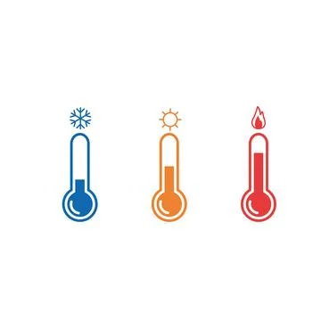 Thermometer Shows a Different Temperatures Outline Icon Illustrazione stock