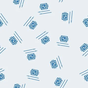 Thermometer smoker glyph seamless pattern Stock Illustration