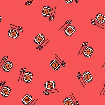 Thermometer smoker vector seamless pattern Stock Illustration