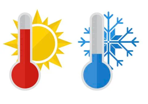 Thermometer snow sun Stock Illustration