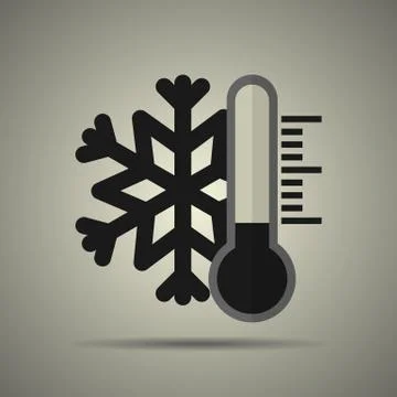 Thermometer with snowflake Stock Illustration