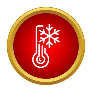 Thermometer snowflake showing freezing cold weather temperature icon 스톡 일러스트