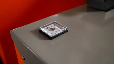 Thermometer on a solid fuel boiler. Stock Footage 137948509