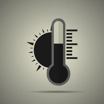 Thermometer with sun Stock Illustration
