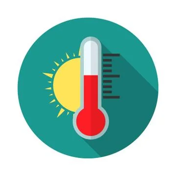 Thermometer with sun Stock Illustration