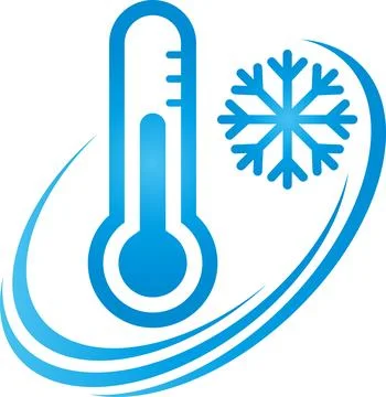 Thermometer, sun, snowflake, temperature, environment, logo, background Stock Illustration