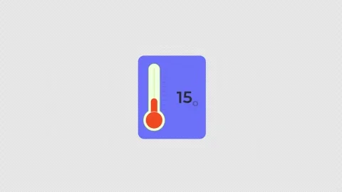 Thermometer temperature 5 to 50 degrees animated data visualization UI elements Video stock 334871554