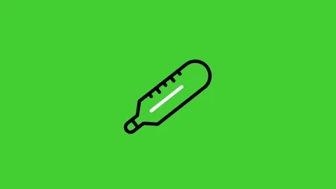 Thermometer temperature animated icon on green screen background Stock Footage 314731692