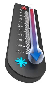 Thermometer : Temperature decline Stock Illustration