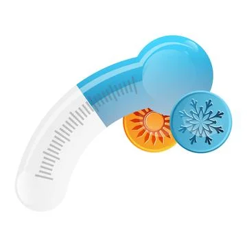Thermometer temperature down symbol for air conditioner and heating Stock Illustration