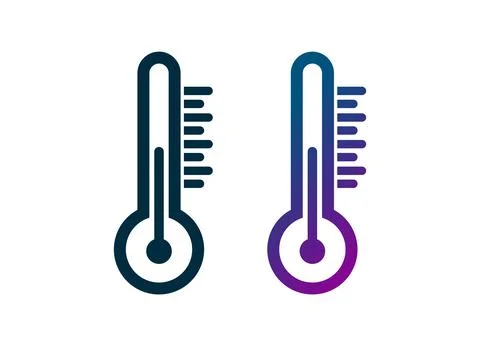 Thermometer Temperature Icon Set  Hot and Cold Measurement Graphic Vector I.. Stock Illustration