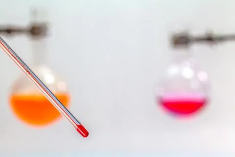 Thermometer temperature in lab Stock Photos