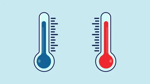 Thermometer Temperature Measurement Flat Design Icon 2d with Alpha Matte Stock Footage 339822090