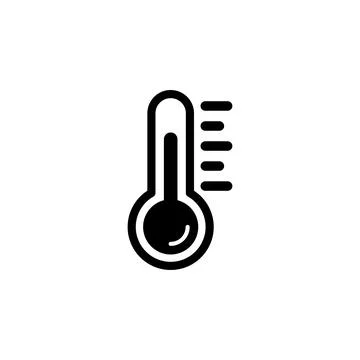 Thermometer, Temperature Measurer Meter Solid Flat Vector Icon Isolated on Wh Stock Illustration