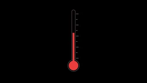 Thermometer temperature rising on black background overlay 4K Vídeo Stock 337062970