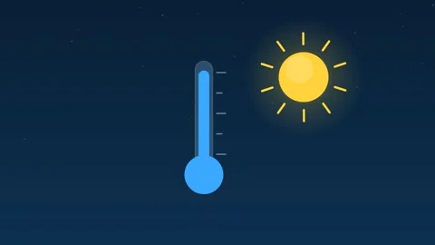 Thermometer temperature rising falling azure weather loop 動画素材 342612396