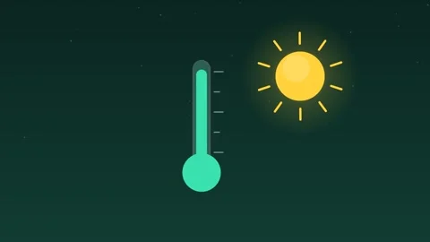 Thermometer temperature rising falling mint weather loop Видео 342612388