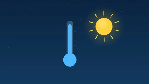 Thermometer temperature rising falling skyblue weather loop 스톡 동영상 342612418