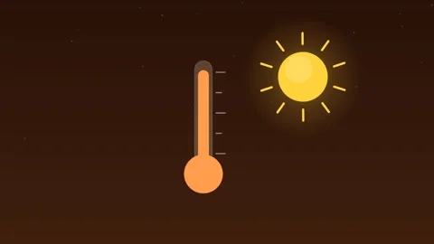 Thermometer temperature rising falling sunset weather loop 스톡 동영상 342612414