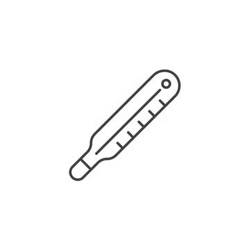 Thermometer Thin Line Related Vector Icon. Stock Illustration