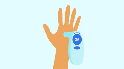 Thermometer Tool Is Checking Body Temperature. 4k Animation Stock Footage 283348209