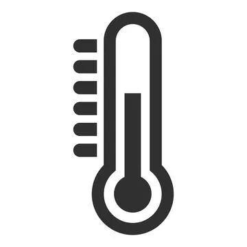 Thermometer vector icon with half temperature for weather or medicine Ilustração Stock