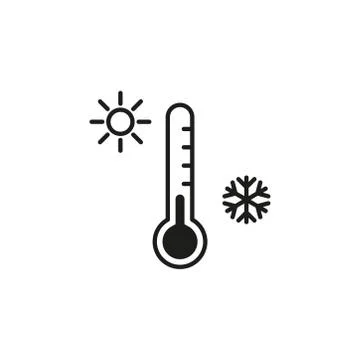 Thermometer vector icon on white background Stock Illustration