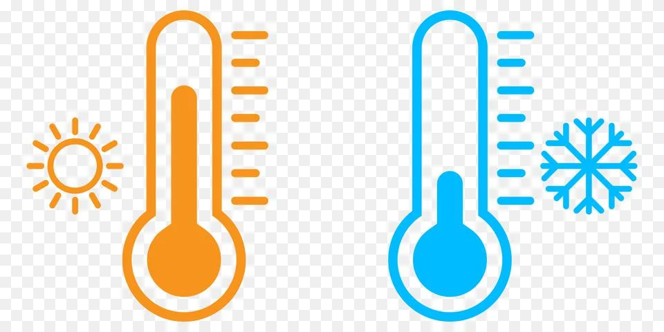 Thermometer vector icons. Thermometer with cold and hot symbol Stock Illustration