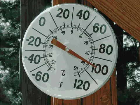 Thermometer Vector Illustration of a temperature of 100 degrees Stock Illustration