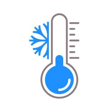 Thermometer vector snow cold temperature icon Illustrazione stock