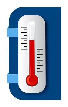 Thermometer Vector Thermometer Vector on blue background with shadow Copyr... Stock Photos
